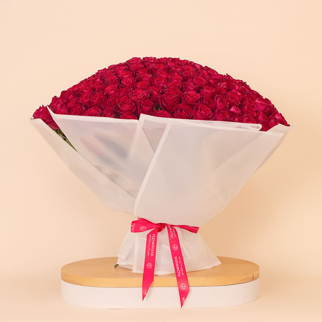 Flowrista Online Flowers Shop فلوريستا | باقة ٢٥٠ وردة حمراء كبيرة