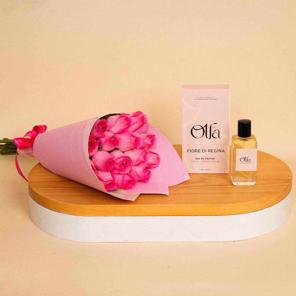 product-image-Olfa Flore Dl Regina مع باقة ورد بمبي من 15 زهرة