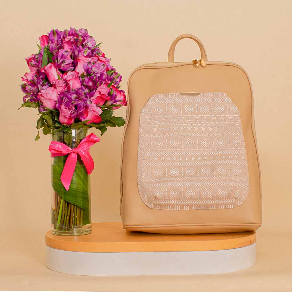 product-image-Pavo Laptop Backpack & Purple Vase - Practical & Stylish Gift