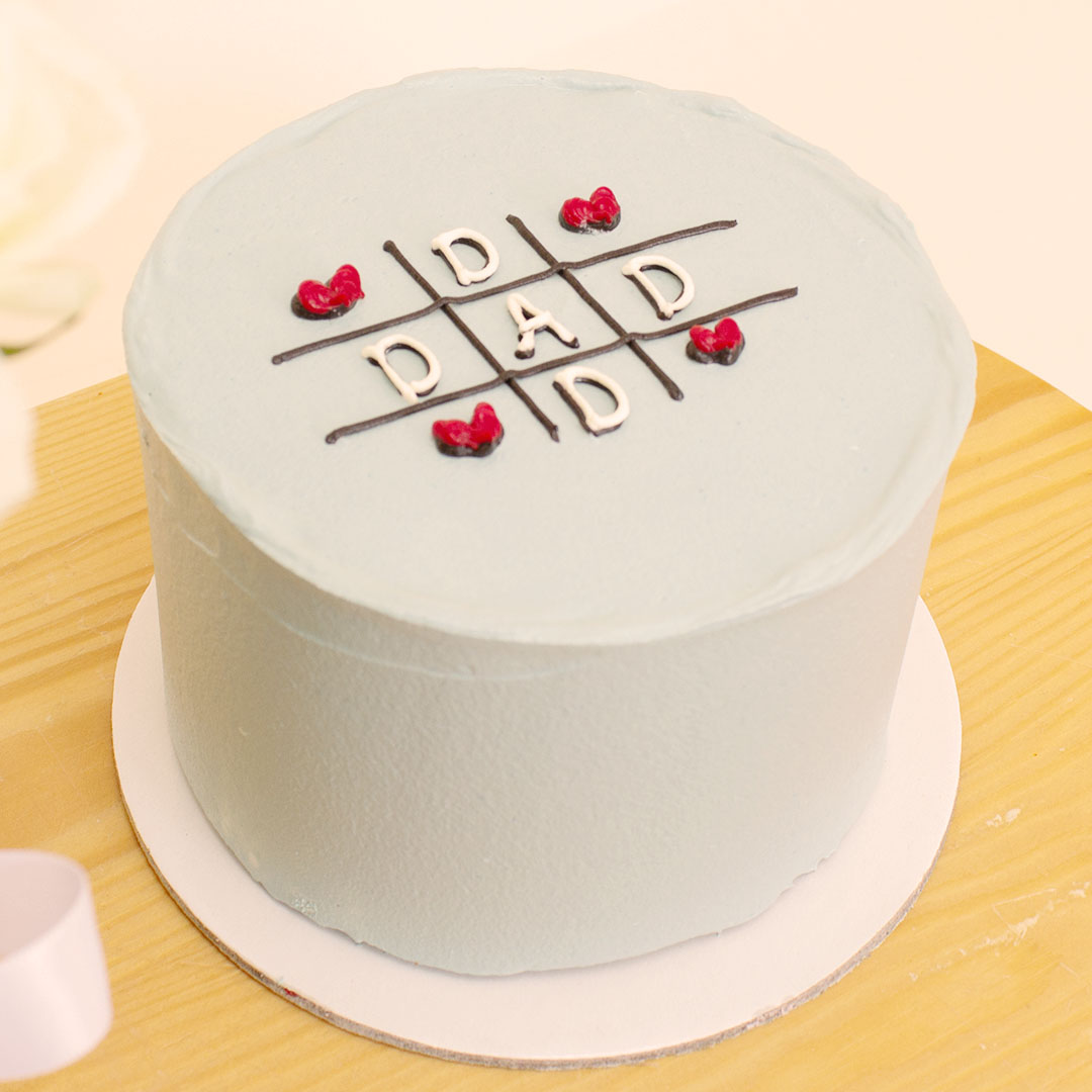 product-image-Ninos Dad Tic-Tac-Toe Cake & 15 White Roses Vase
