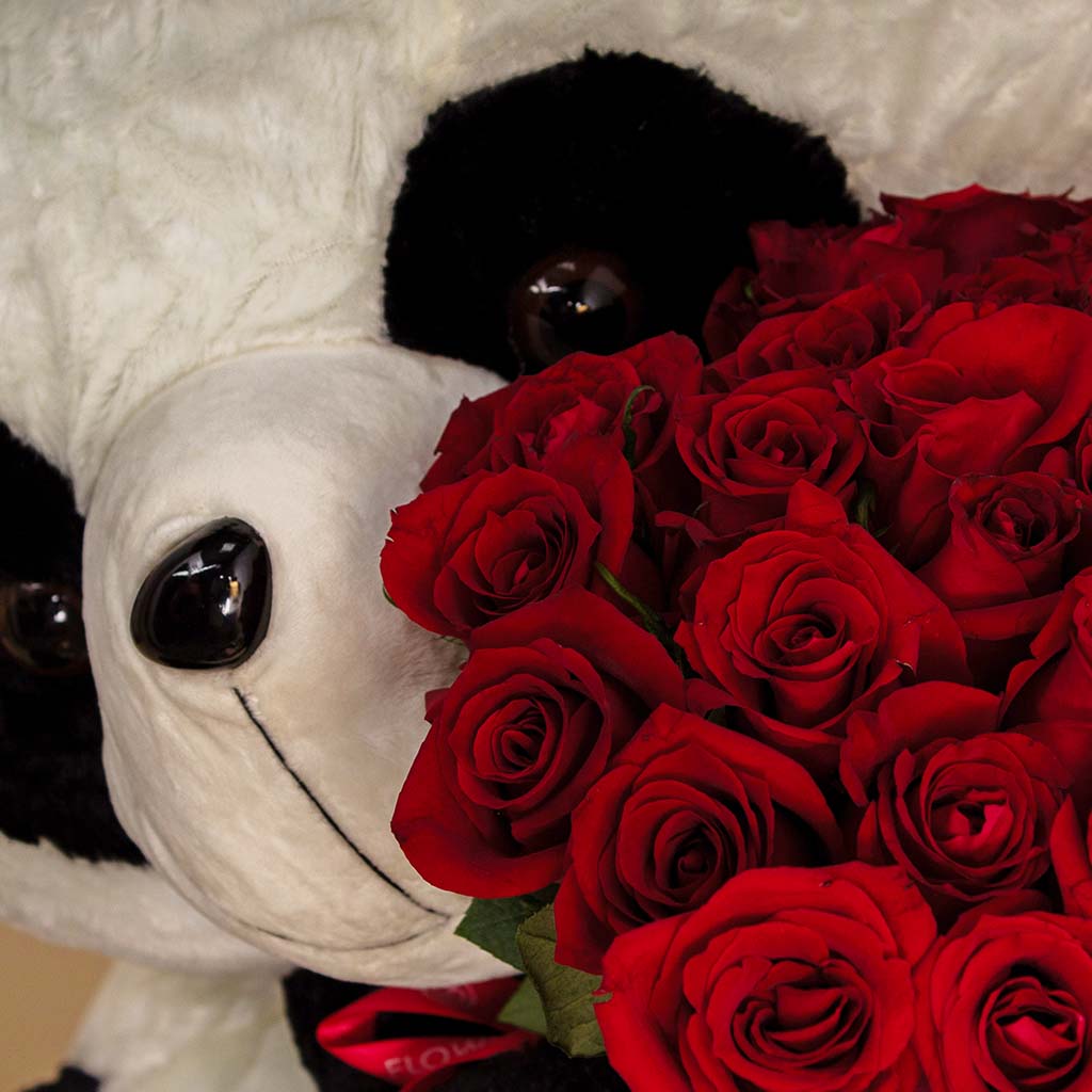 product-image-Teddy Bear with 100 Red Roses