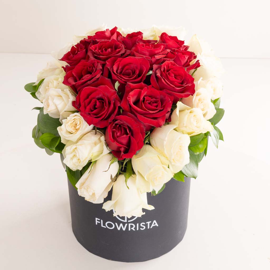 product-image-Flowrista Timeless Red & White Rose Box