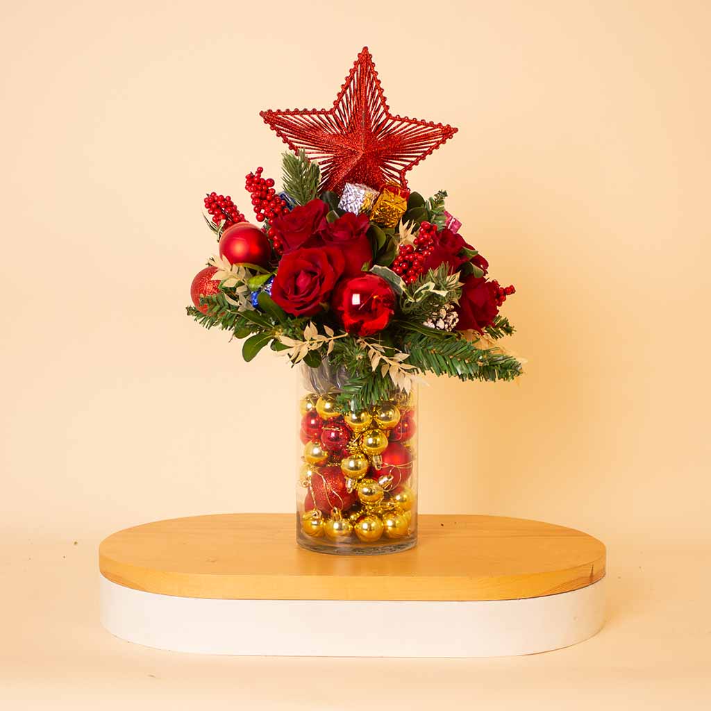 product-image-Festive New Year Roses Vase