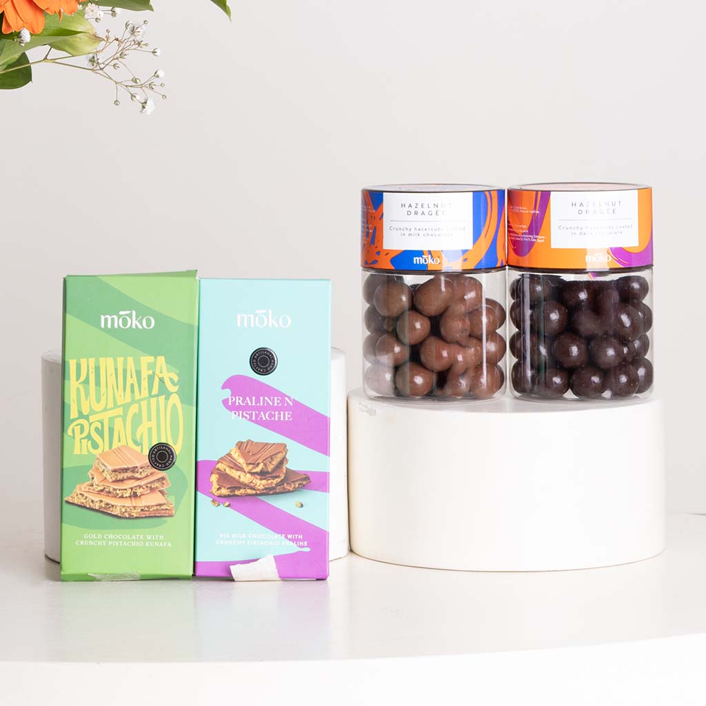product-image-مجموعة شوكولاتة موكو مع مزهرية زهور جربيرا