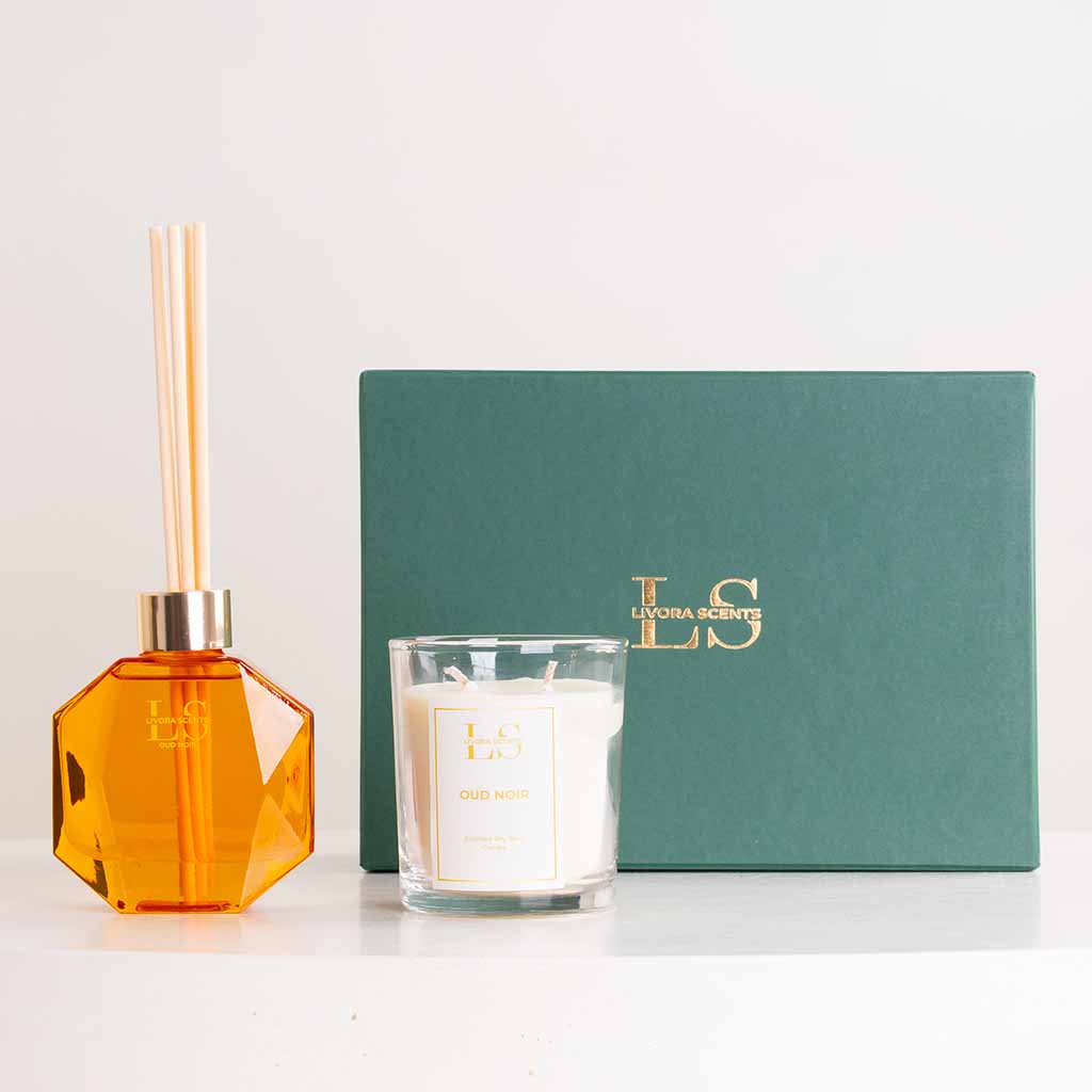 product-image-Livora Scents Oud Noir Bundle & White Roses Vase