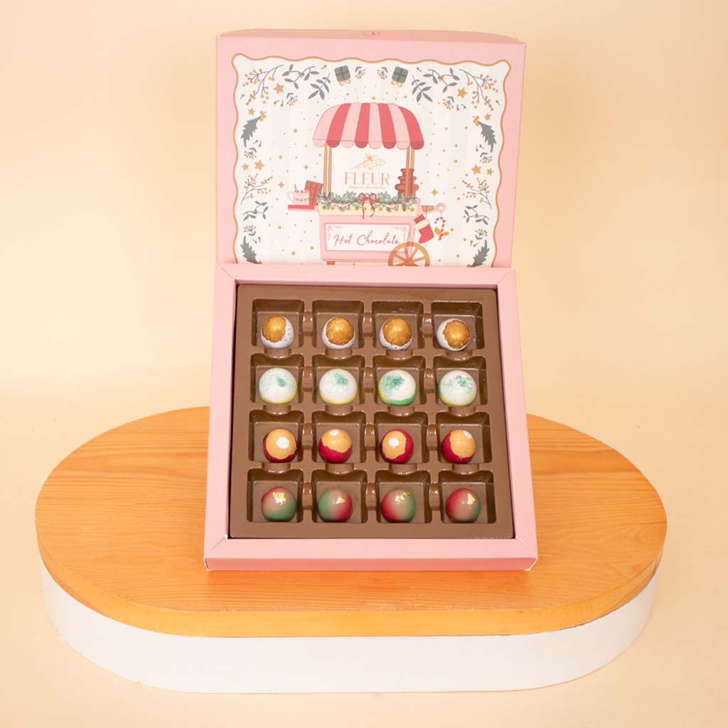 Flowrista Online Flowers Shop Fleur Belgian Chocolate Bonbons New Year Edition Box - 16 Pieces