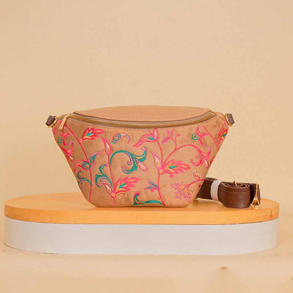product-image-Pavo Fanny Pack Beige With Colorful Flowers