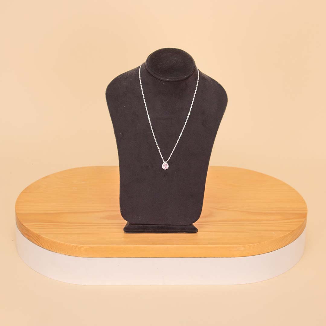 product-image-Markiz Sterling Silver Teardrop Necklace with Pink Zircon