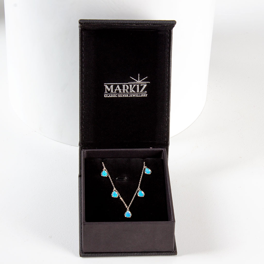 Flowrista Online Flowers Shop Markiz Rhodium Opal Necklace