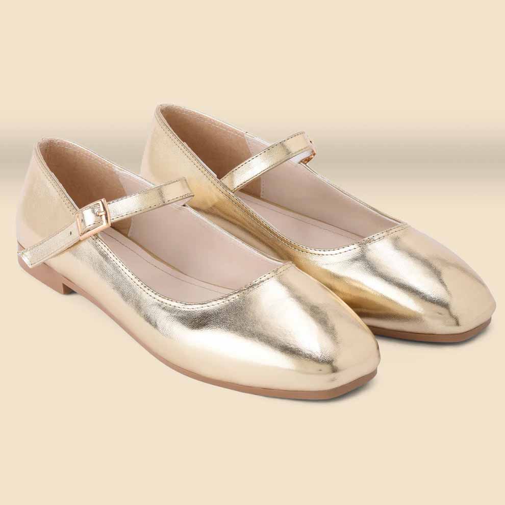 Flowrista Online Flowers Shop Pavo Gold Mary Jane ballerina