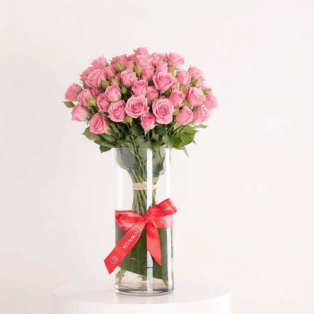 product-image-Pink Baby Roses Vase - 20 Stems