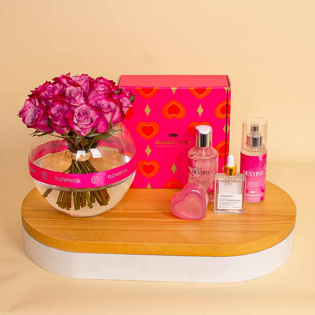 product-image-Soul & More Love Spell Bundle & 20 Roses Vase