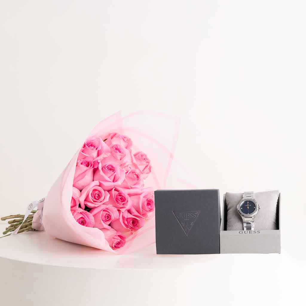 product-image-CERRUTI 1881 Lucardo Navy Blue Watch & Revival Roses Bouquet