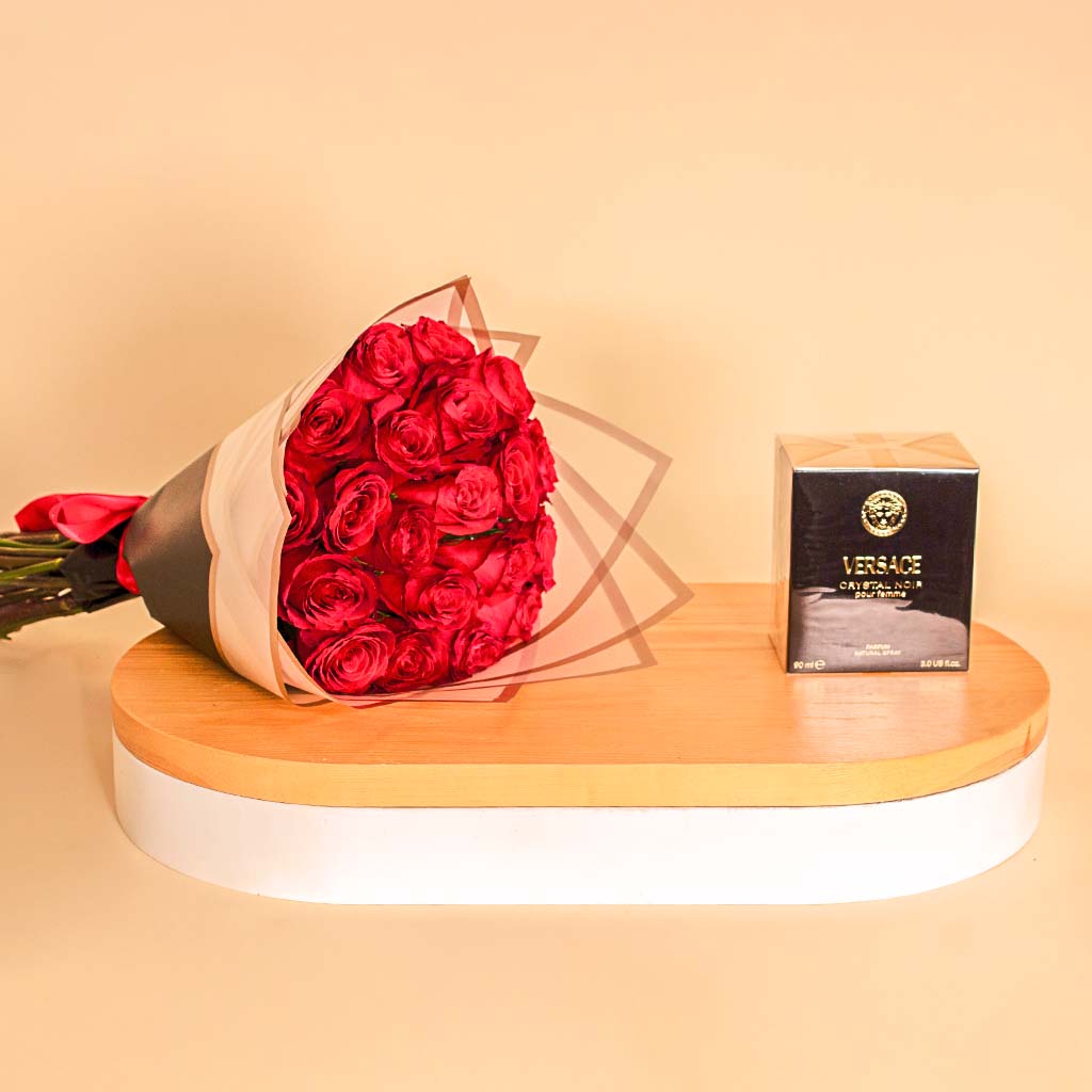 product-image-Versace Crystal Noir with 20 Red Roses Hand Bouquet