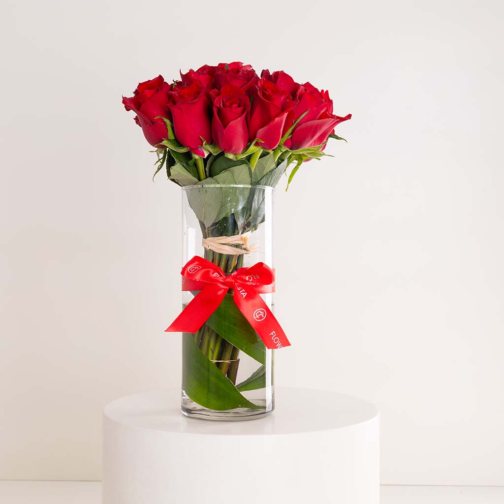product-image-Red Roses Vase - 20 Stems