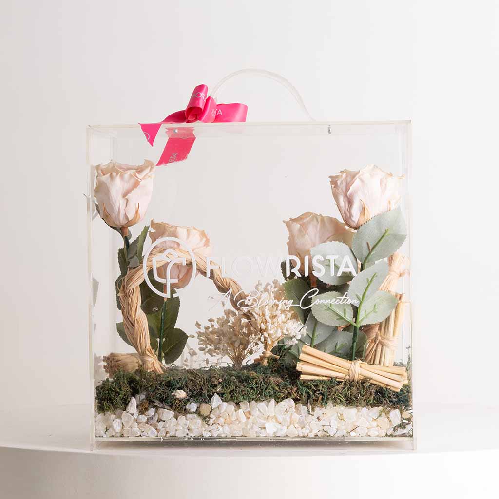 Flowrista Online Flowers Shop صندوق ورود أبدية وردية