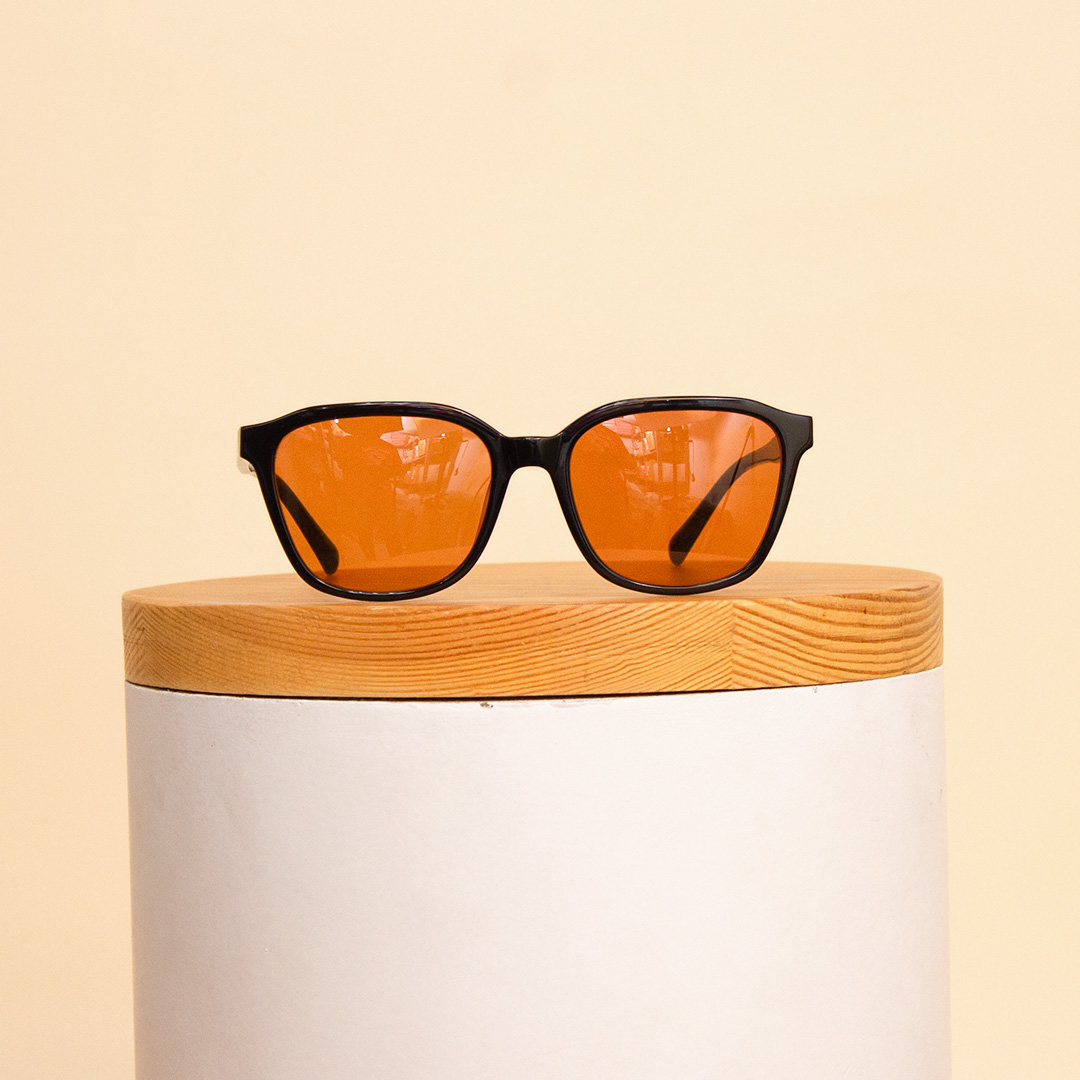 product-image-Sedrak Sunglass | Black Frame with Orange Lenses