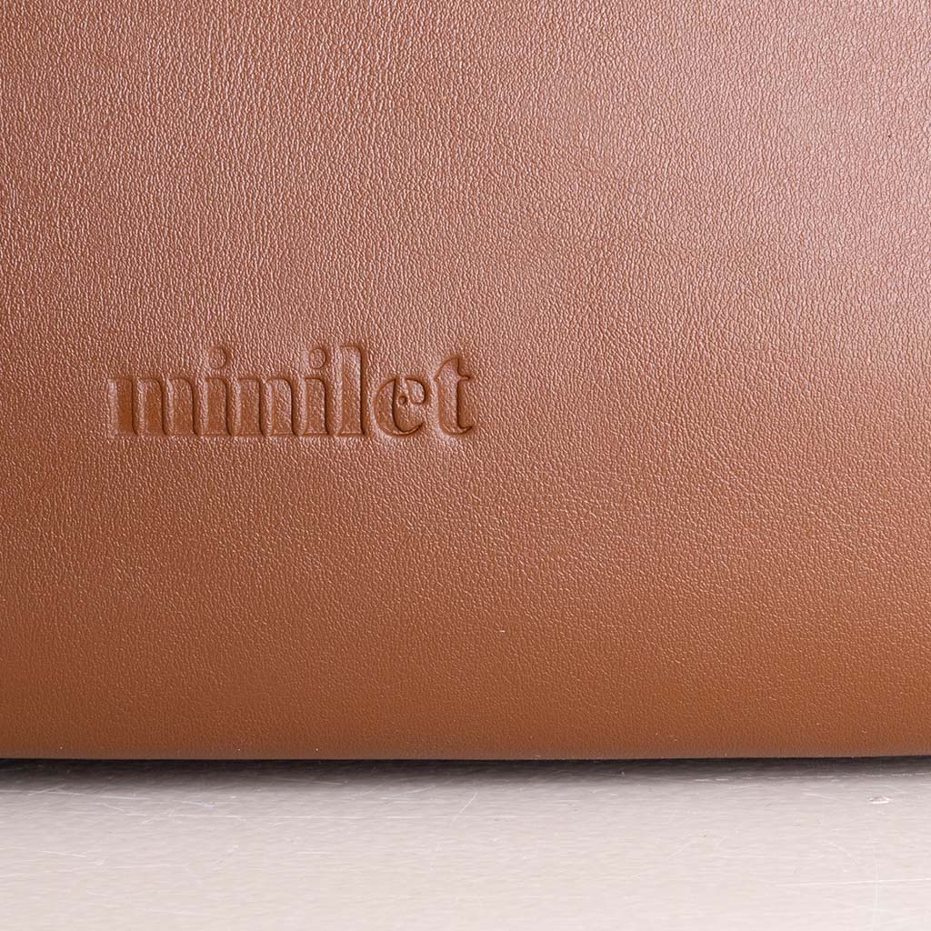 product-image-Minilet Leather Bag With Eyelets Brown & Red Roses Vase