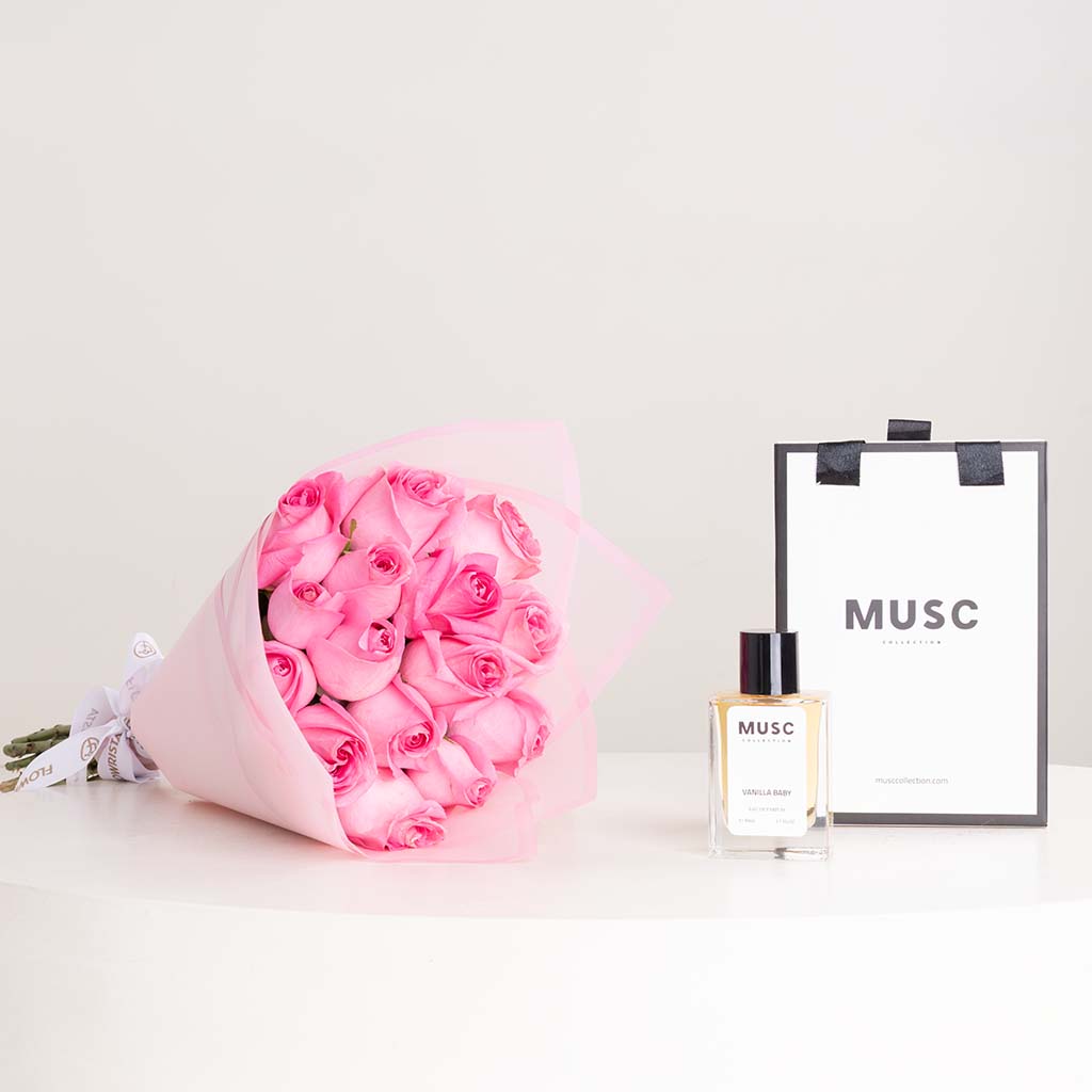 product-image-MUSC Vanilla Baby & Pink Roses Bouquet