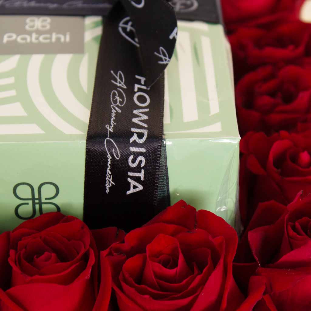 product-image-Patchi Chocolate Box 1kg and 17 red roses