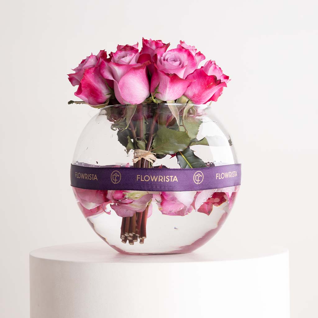 product-image-Nuit Warm Vanilla 50ml & Purple Roses Vase