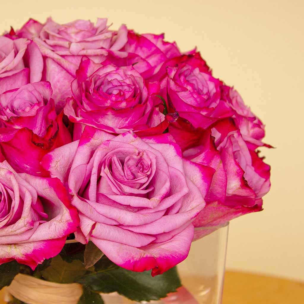 product-image-Deep Purple Roses Cube Vase – 20 Flowers