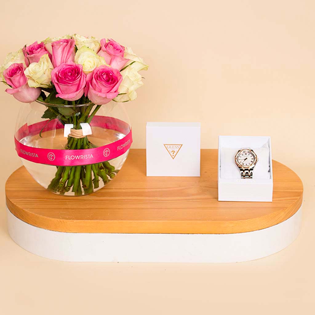 product-image-GC Illusion Watch & 20 Heart Roses - Mother’s Day Gift