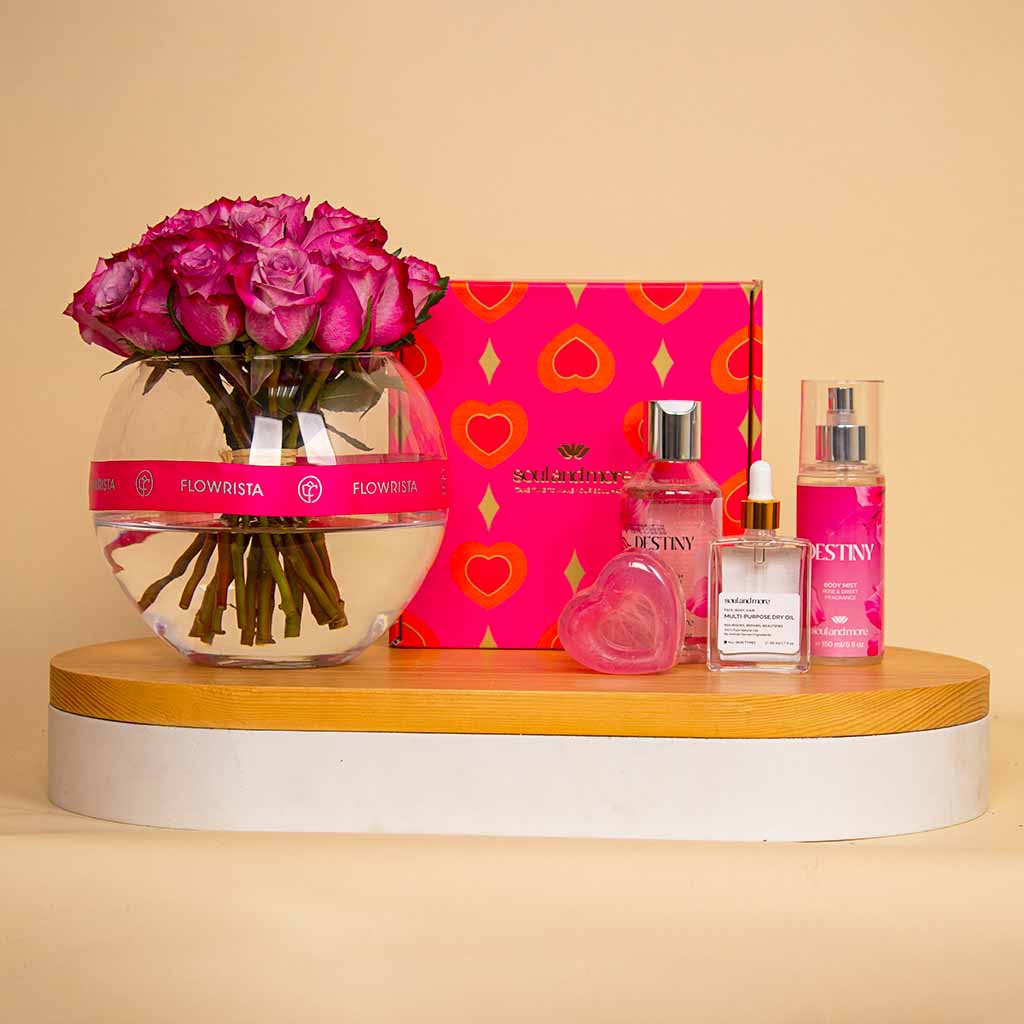 product-image-Soul & More Love Spell Bundle & 20 Roses Vase