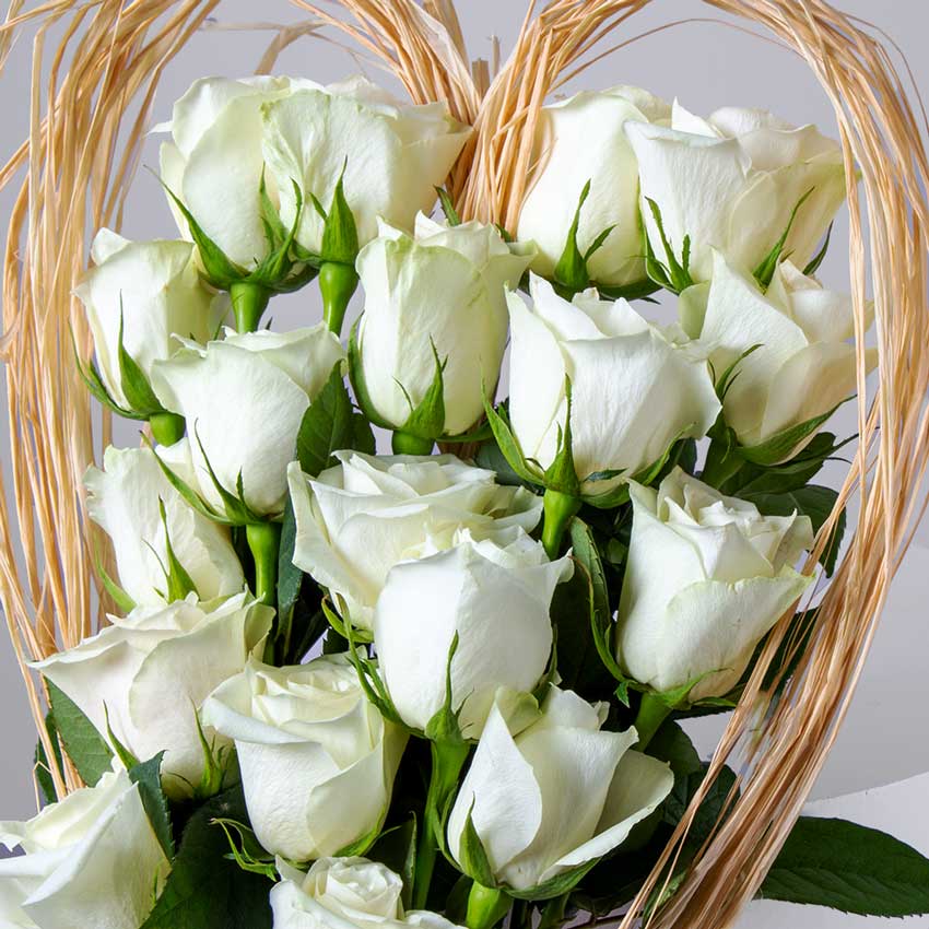 product-image-White Roses Heart-Shaped Bouquet