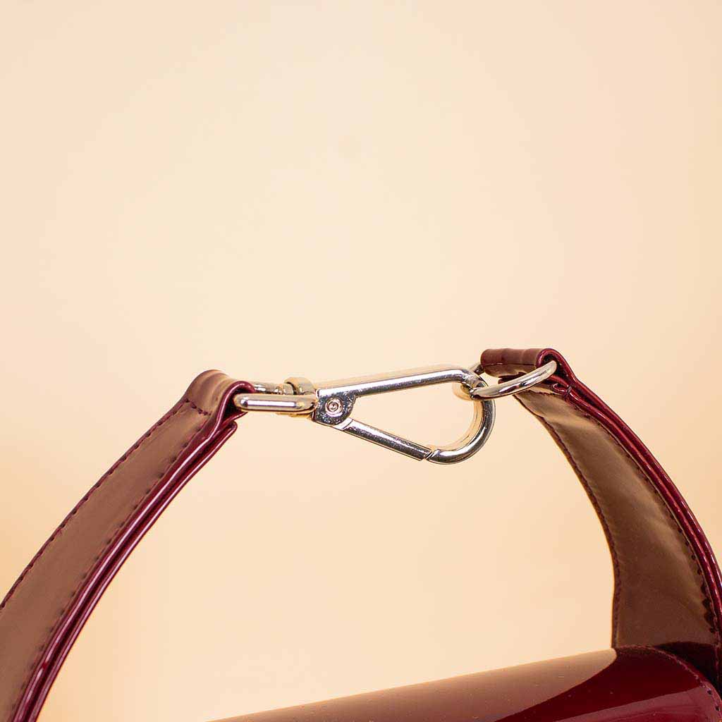 product-image-Cocan Half-Moon Bag Burgundy & White Roses Vase