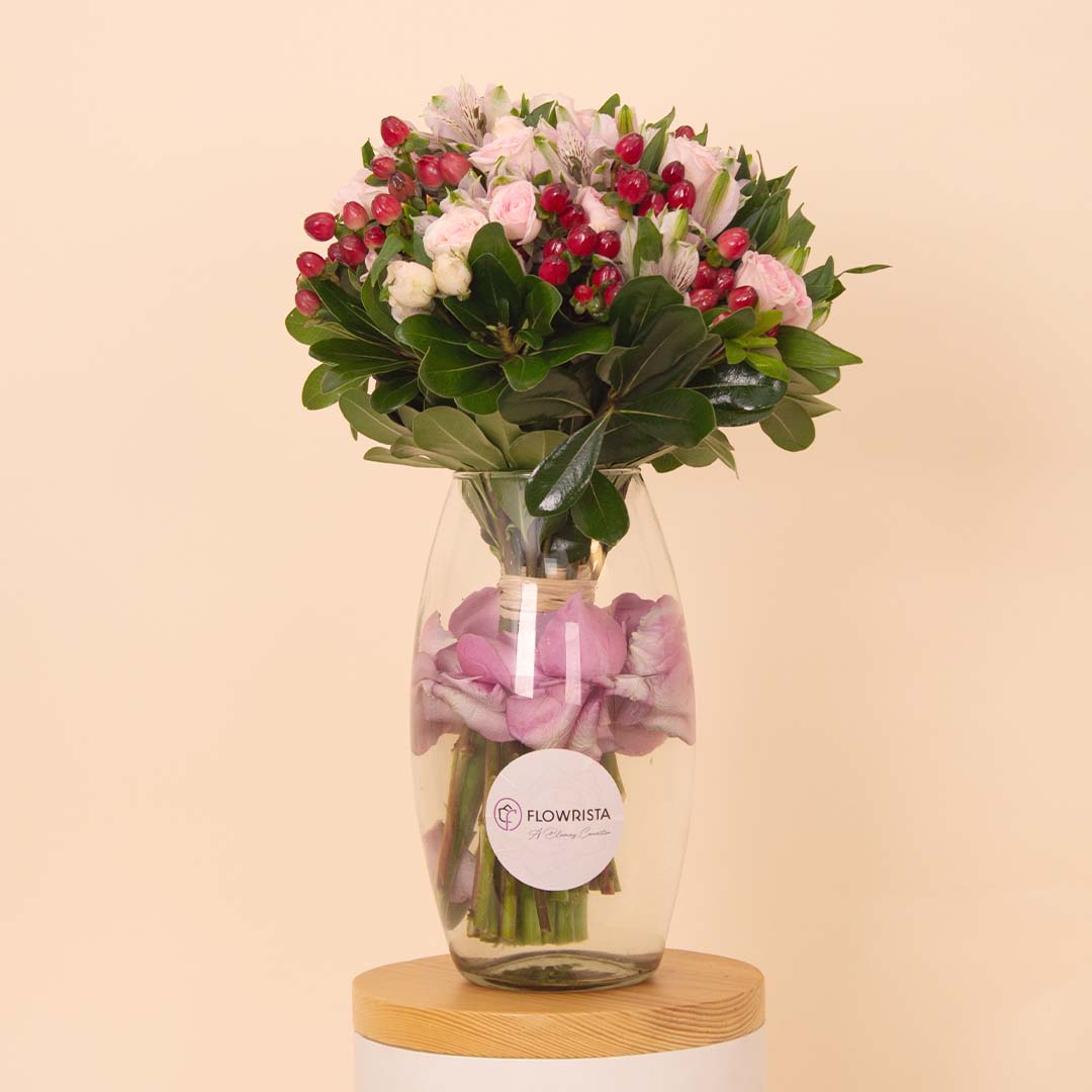 product-image-Flowrista | Pink Alstroemeria & Baby Rose Vase