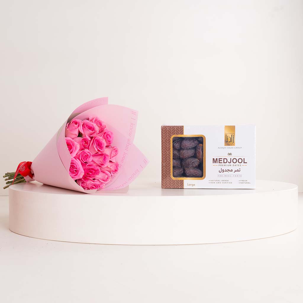 Flowrista Online Flowers Shop Zadna Medjool Dates & Revival Roses Bouquet