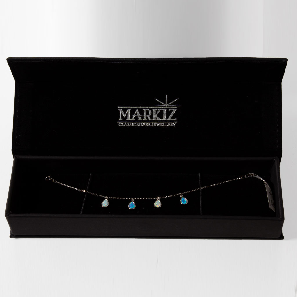 Flowrista Online Flowers Shop Silver Rhodium Opal Bracelet