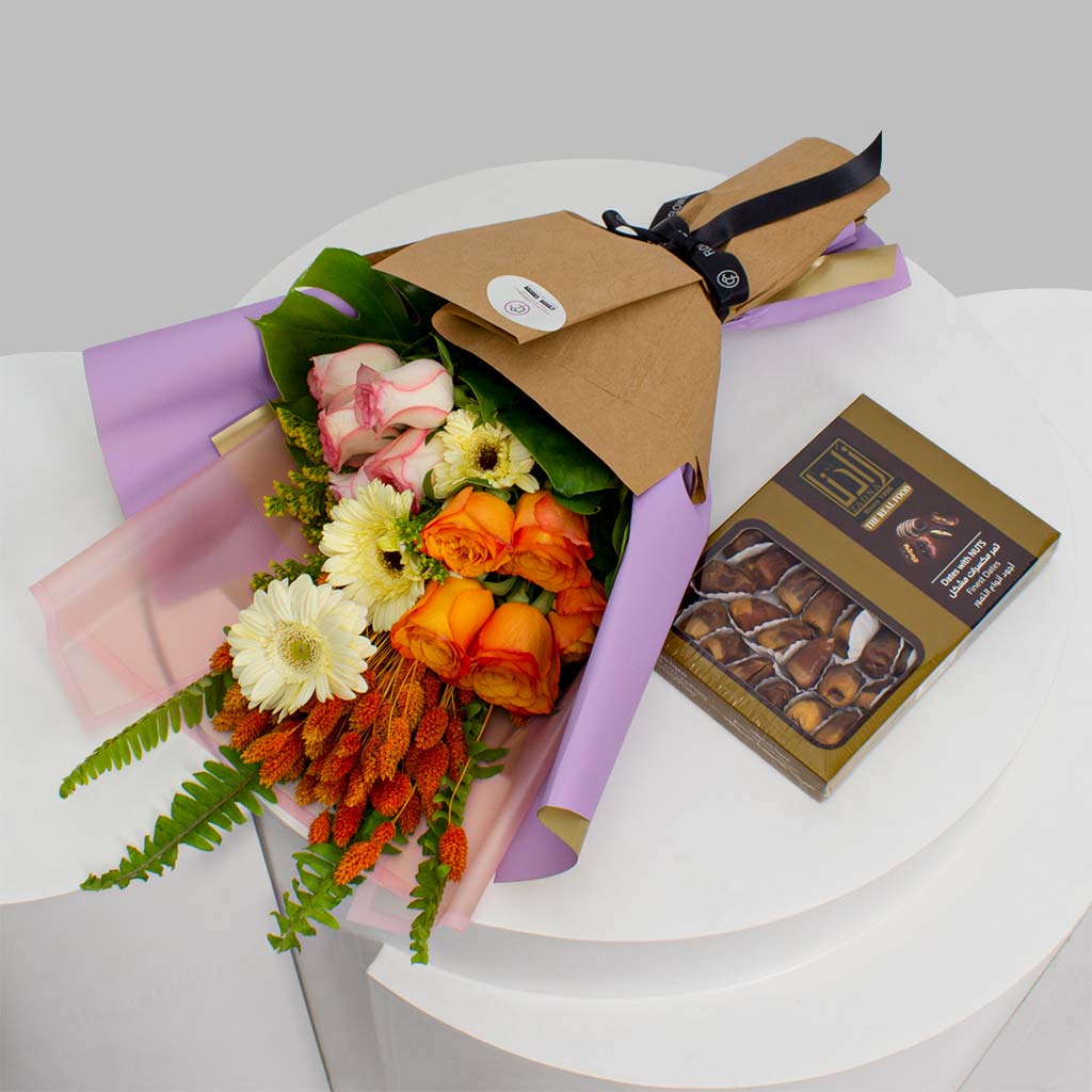 product-image-باقة زهور مع تمر زادنا 400 غرام
