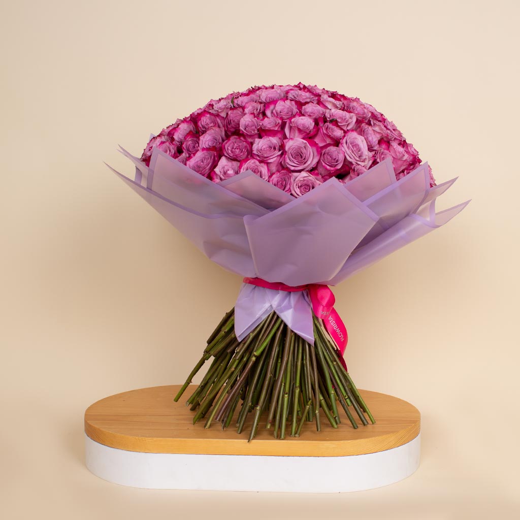 product-image-باقة 100 وردة بنفسجية داكنة