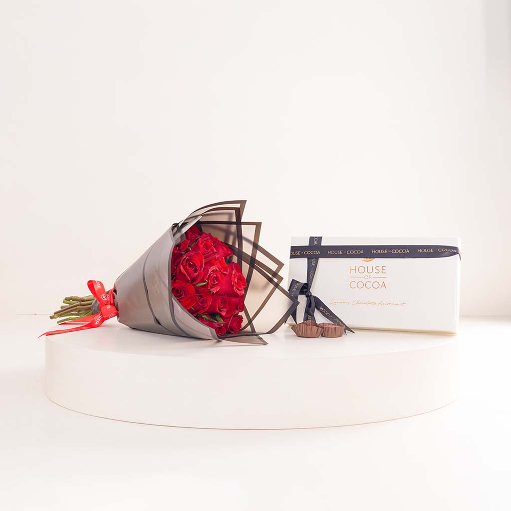 product-image-Red Roses & House of Cocoa 32-Piece Chocolate Box