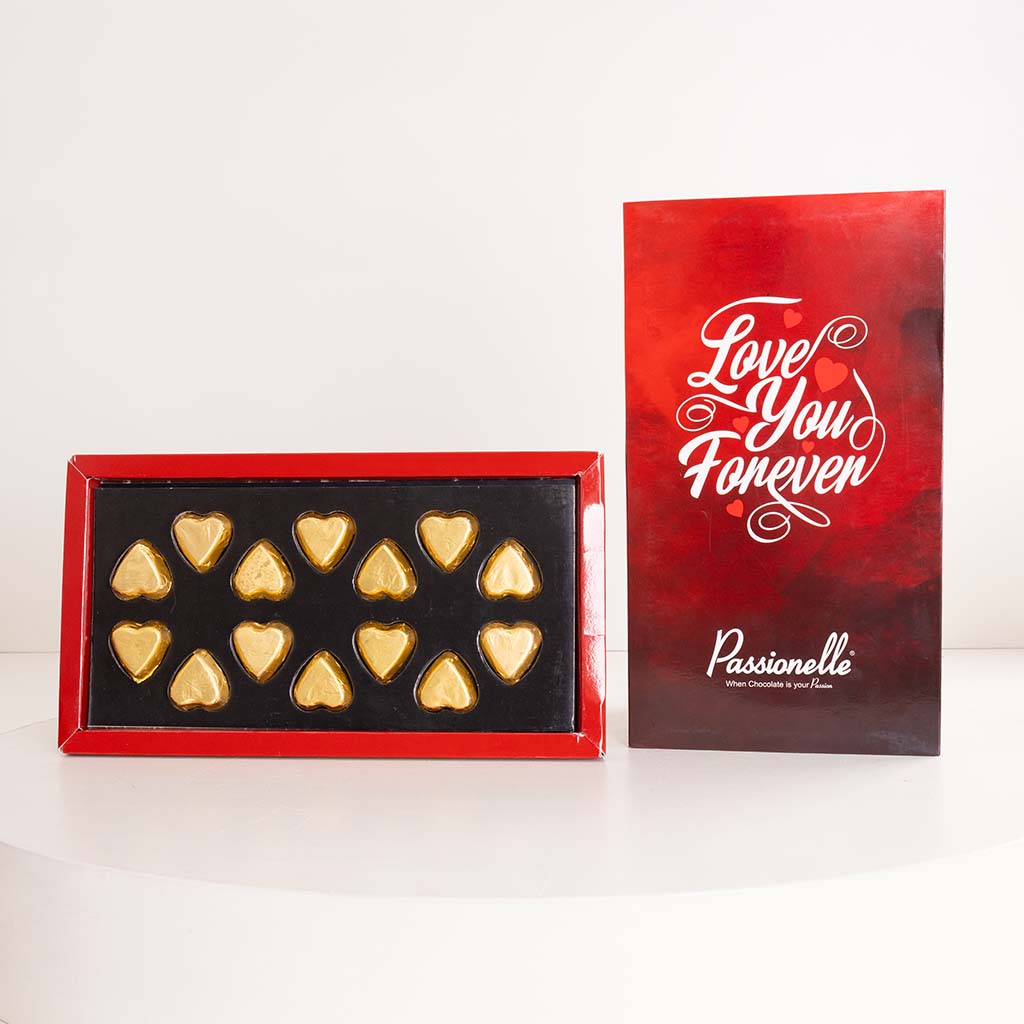 product-image-Passionelle Love You Forever Chocolate Gift Box & 15 Red Roses Bouquet