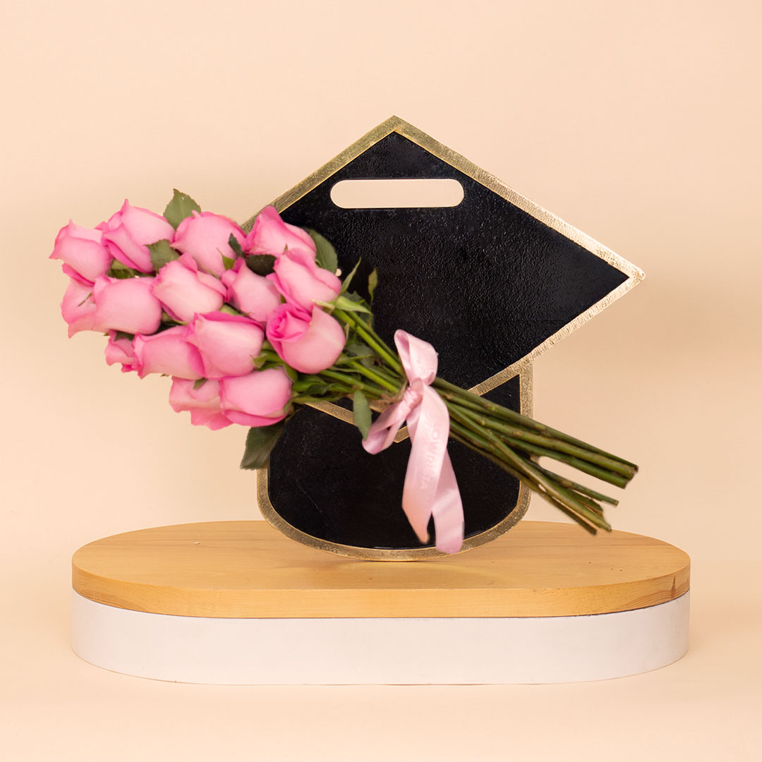 Flowrista Online Flowers Shop Flowrista Graduation Box -  Pink Rose
