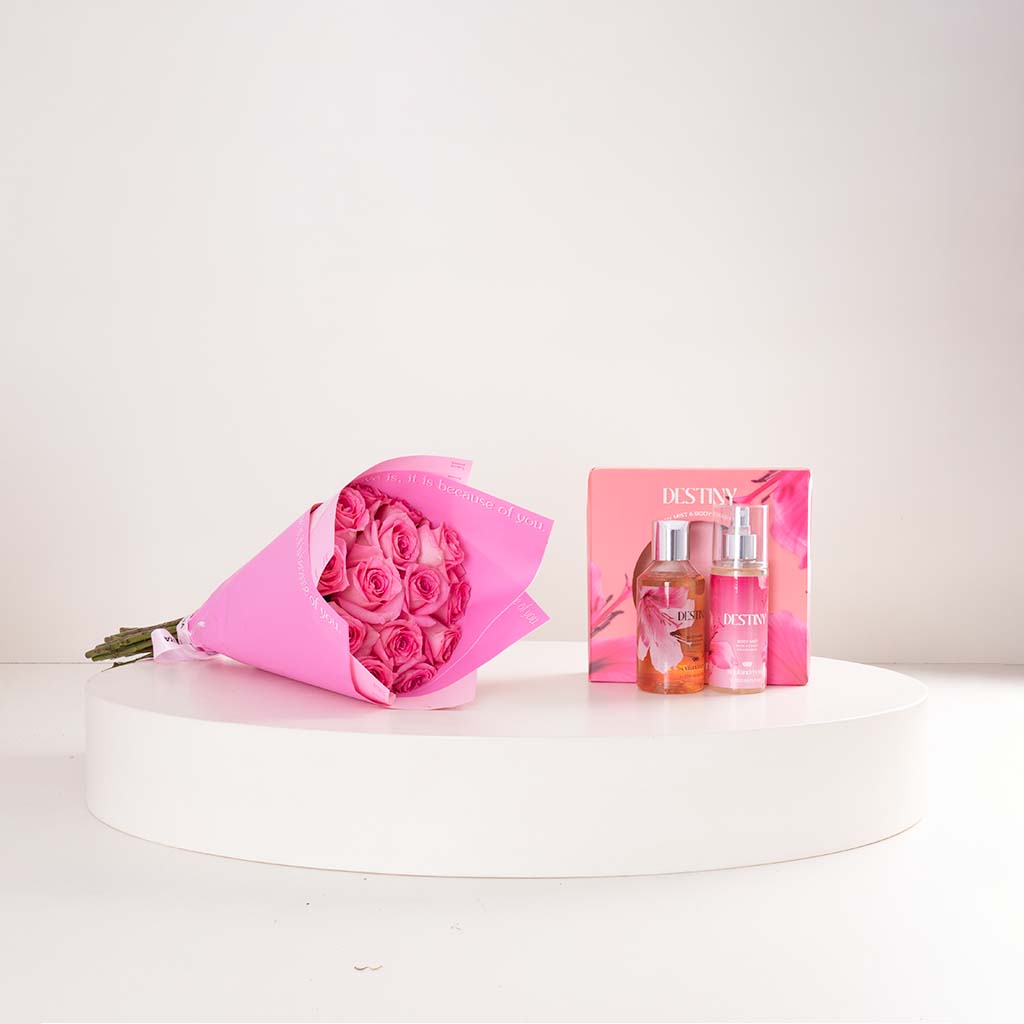 Flowrista Online Flowers Shop Soul & More Destiny set of 2 | A bouquet of 15 pink flowers