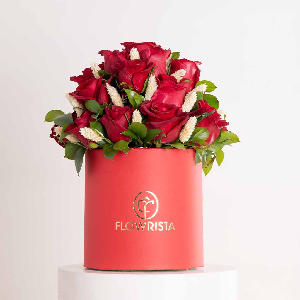 product-image-صندوق فلوريستا الرومانسي الأحمر