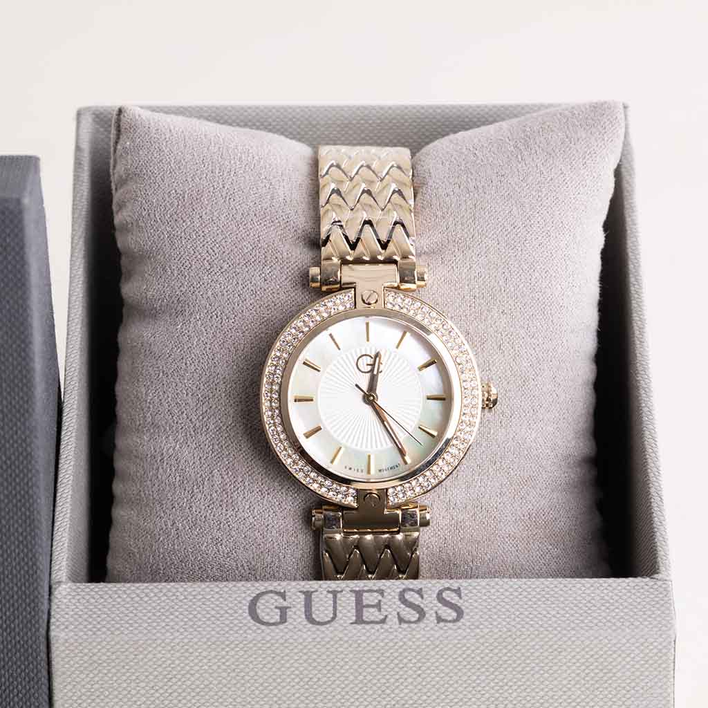 product-image-Guess Analog Watch for Women - Yellow Gold W1209L2