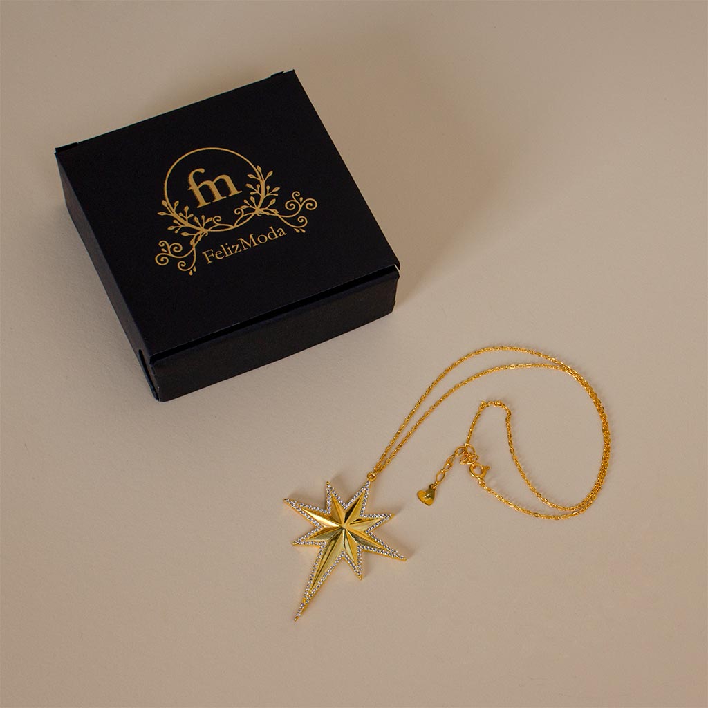 product-image-Feliz Moda star silver necklace gold plated | 15 Pink Flower Vase