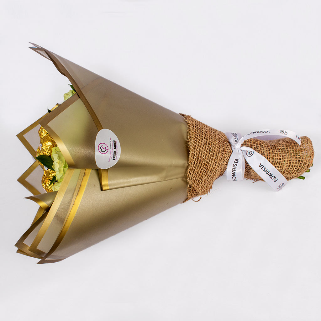 product-image-Bouquet of White Roses & Ferrero Rocher Chocolates