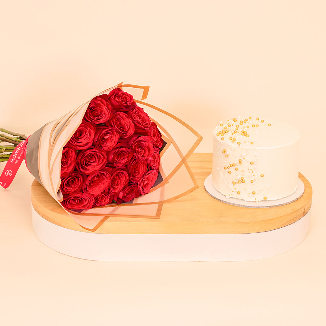 product-image-Ninos Golden Celebrations Cake & 20 Red Roses