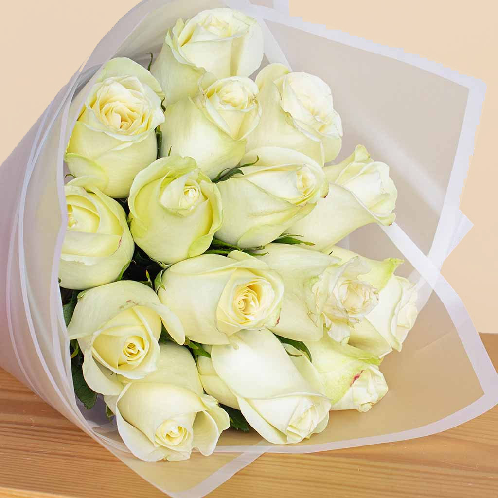 product-image-White Hand Bouquet 15 Roses