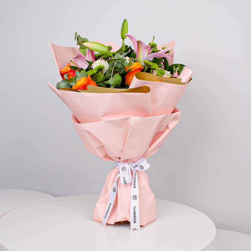 product-image-Vibrant Mixed Roses Hand Bouquet
