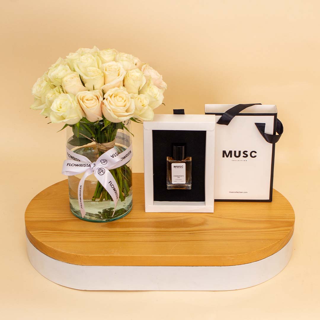 product-image-MUSC Stronger With You Musc 30ml & 20 White Roses Vase