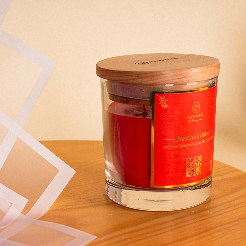 product-image-Red Jar Candle | Light Purple Flower Bouquet of 15