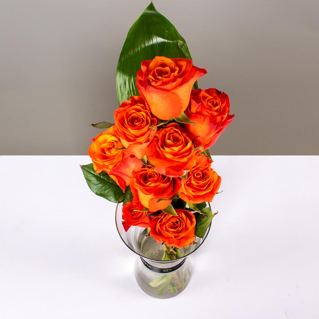 product-image-Flowrista | Orange Roses Vase