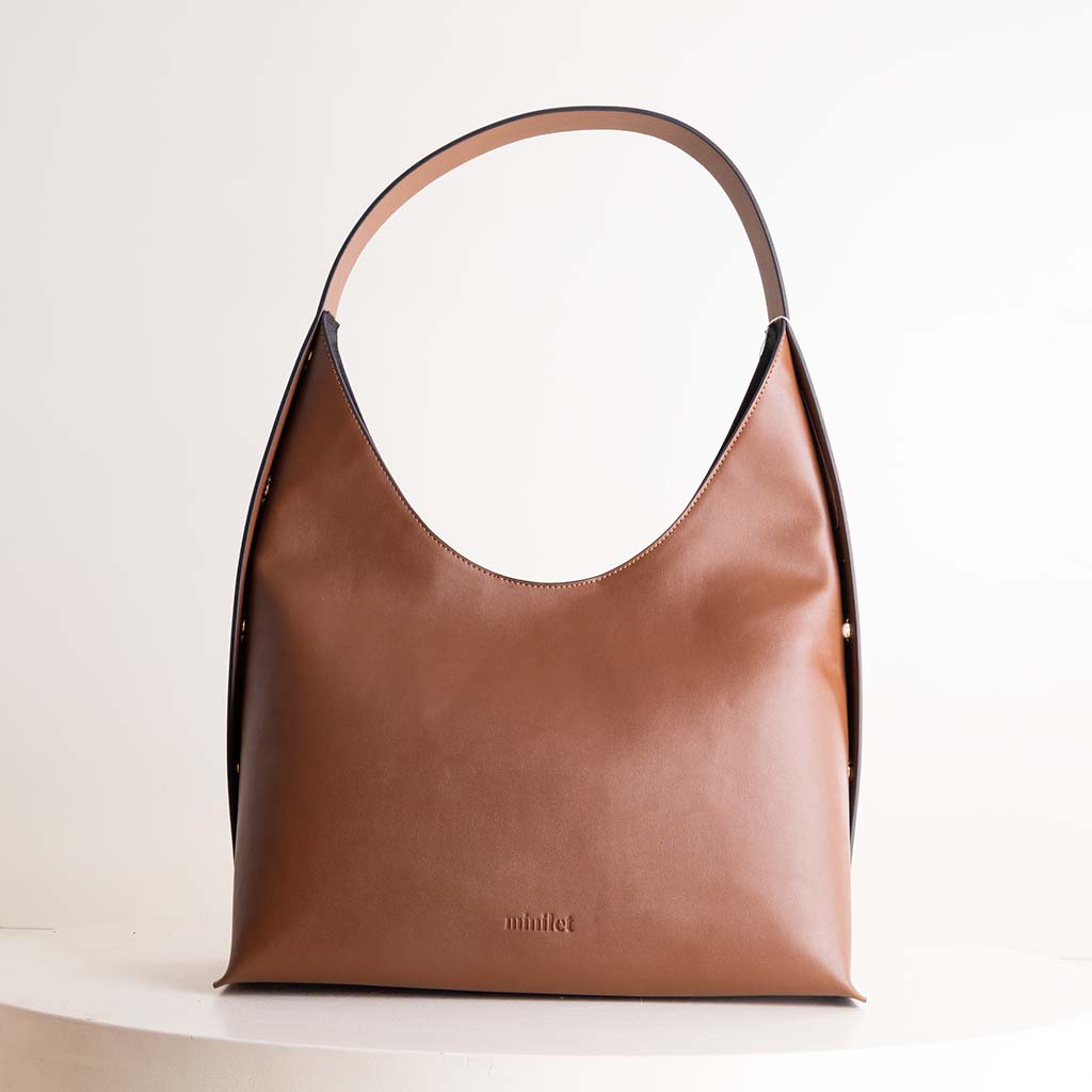 product-image-Minilet Leather Bag With Eyelets Brown & Red Roses Vase
